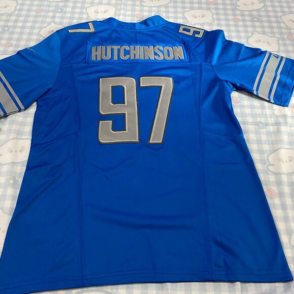 Detroit Lions Blue Jersey Hutchinson No. 97 - Picture 4 of 6